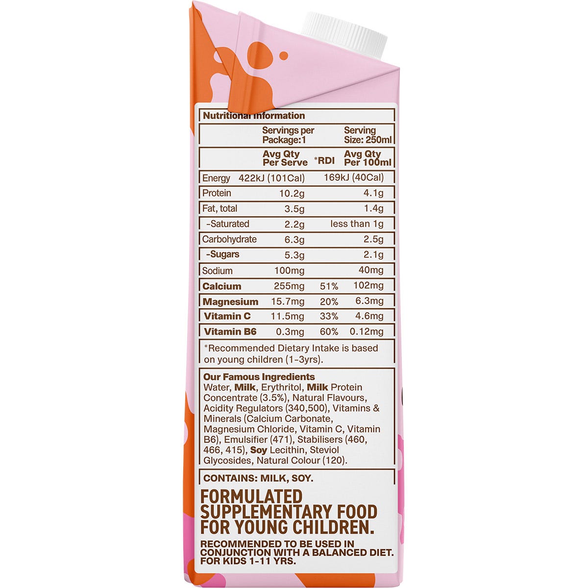 Famous Kids Protein Shake Strawberry 250ml (Pack of 12)