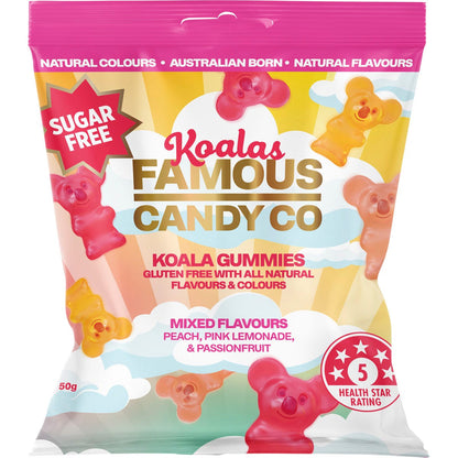 Famous Sugar Free Candy Koala Gummies Mixed Flavours 10x50g