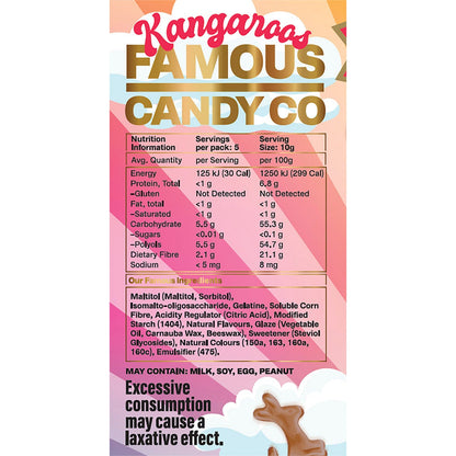 Famous Sugar Free Candy Kangaroo Gummies Mixed Flavours 10x50g