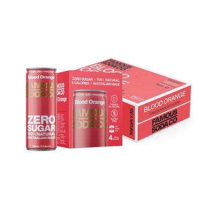 Famous Zero Sugar Soda Blood Orange 250ml (Pack of 4)