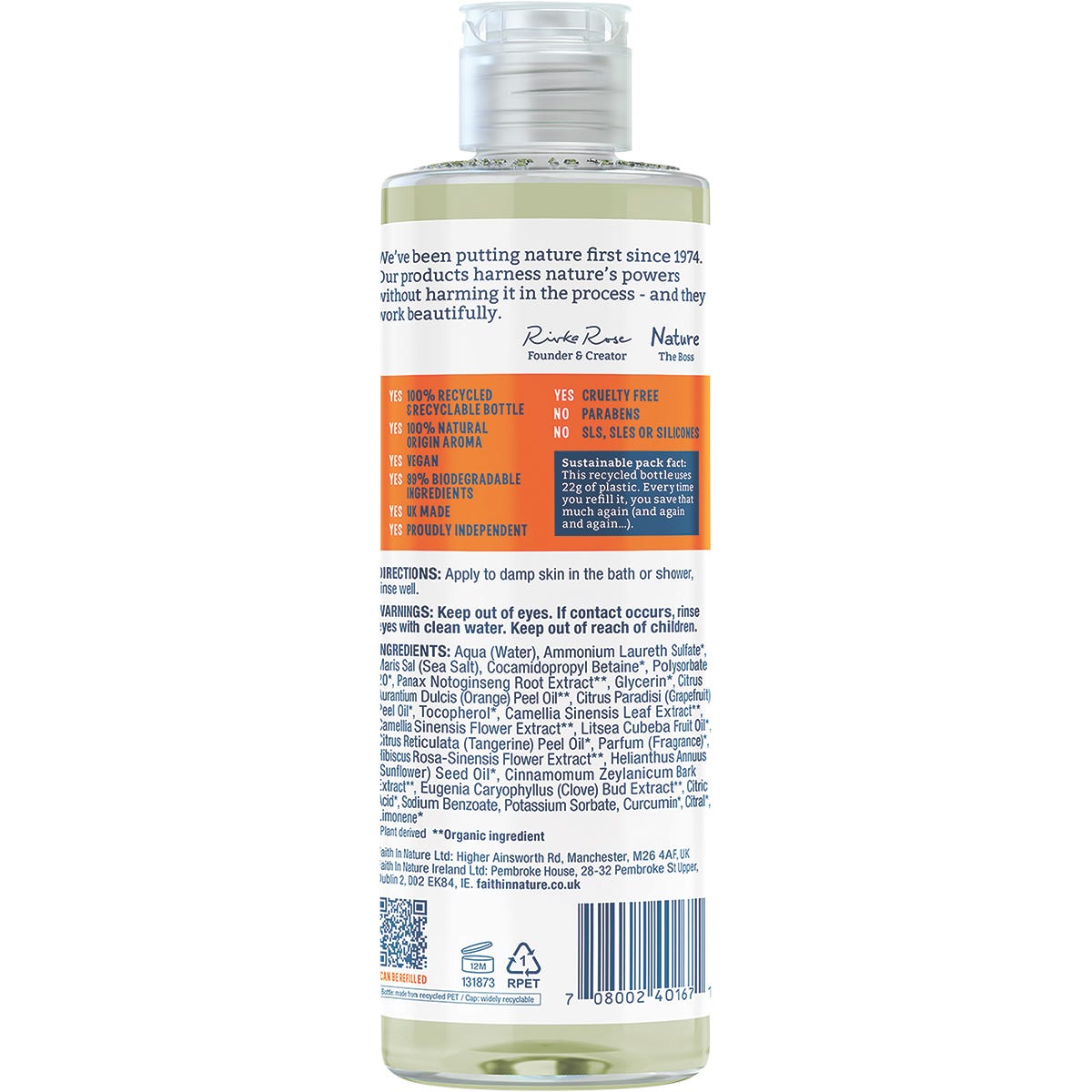 Faith In Nature Body Wash Invigorating Grapefruit & Orange 400ml Payless 4 Organics