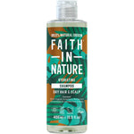 400ml bottle of Faith In Nature Hydrating Coconut Shampoo for normal to dry hair on a white background.