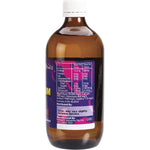 Side view of Fulhealth Magnesium Colloid Concentrate 500ml bottle showing directions and nutritional information.
