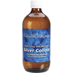 Fulhealth Silver Colloid 500ml in an amber glass bottle with a white label and cap on a white background.