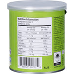 Green canister of The Good Crisp Company Sour Cream & Chives Potato Crisps, angled to the right on a white background.