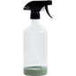 Reusable 500ml glass bottle with a nude silicone base and a black plastic spray trigger nozzle.