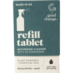 Good Change Store bathroom cleaner refill tablets in a 7-pack box with eucalyptus, mint, and kawakawa.