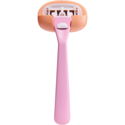 Lilac Gem starter set razor with a five-blade head and ergonomic handle on a white background.