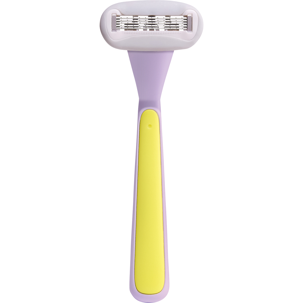 Purple Gem Queen Dream shaving kit including a weighted razor handle, two 5-blade refills, and a matching holder.
