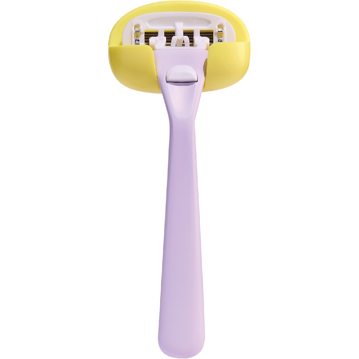 Purple Gem Queen Dream shaving kit with a weighted razor handle, two 5-blade refills, and a matching holder.