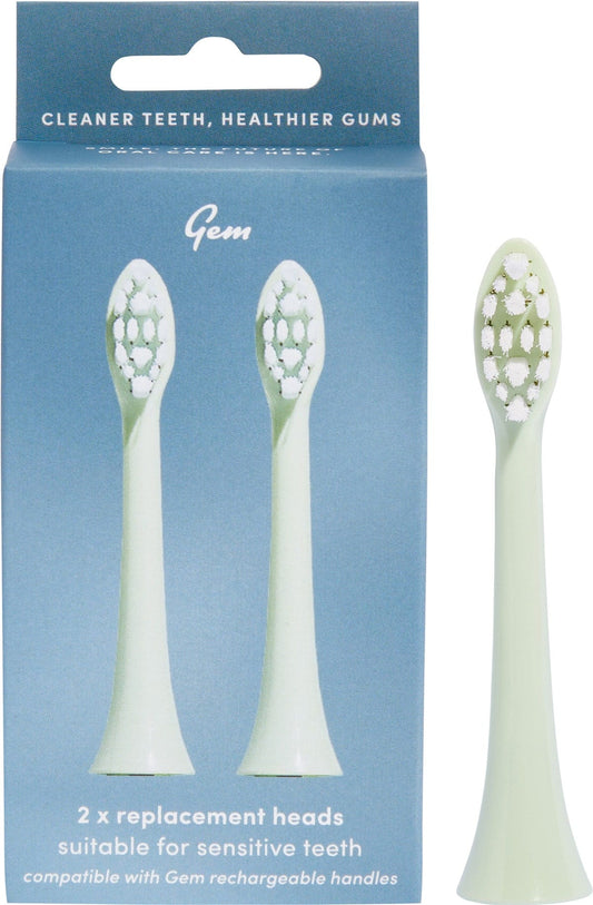 Gem Electric Toothbrush Replacement Heads Mint 2 Pack