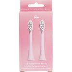 Front view of the Gem Electric Toothbrush Replacement Heads Coconut 2 Pack retail box on a white background.
