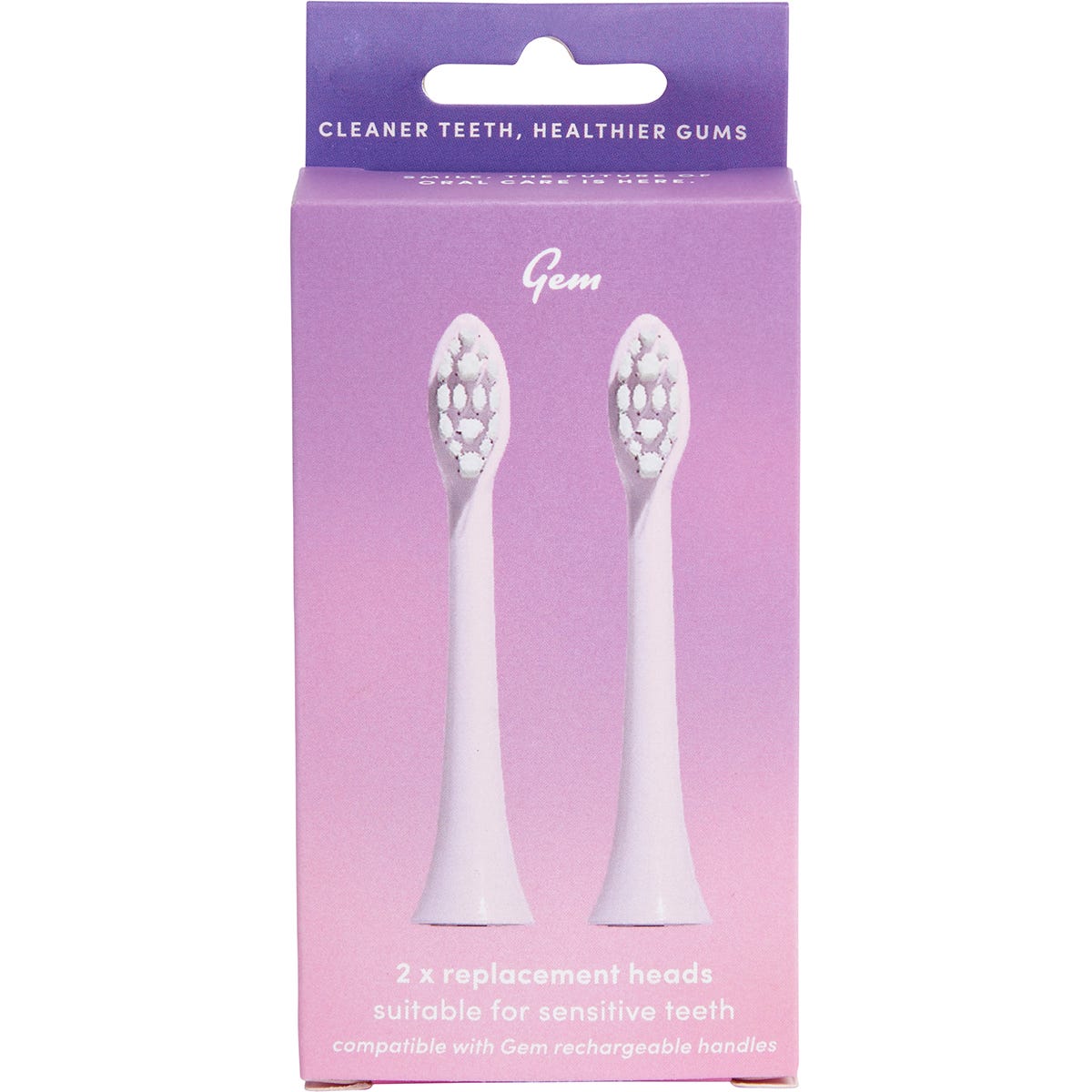 Gem Electric Toothbrush Replacement Heads Rose 2 Pack