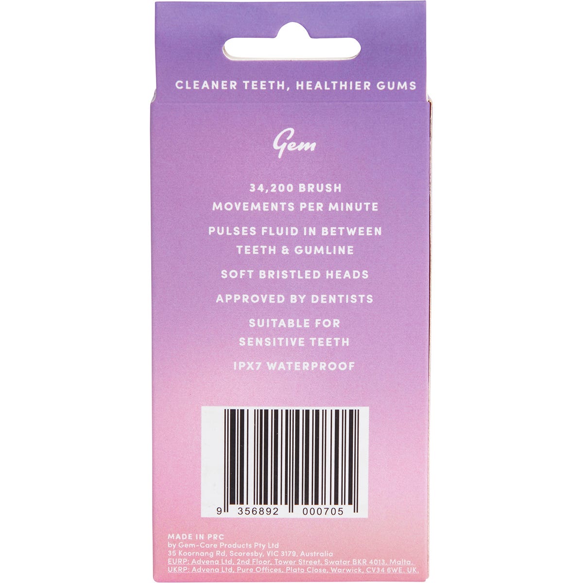 Gem Electric Toothbrush Replacement Heads Rose 2 Pack