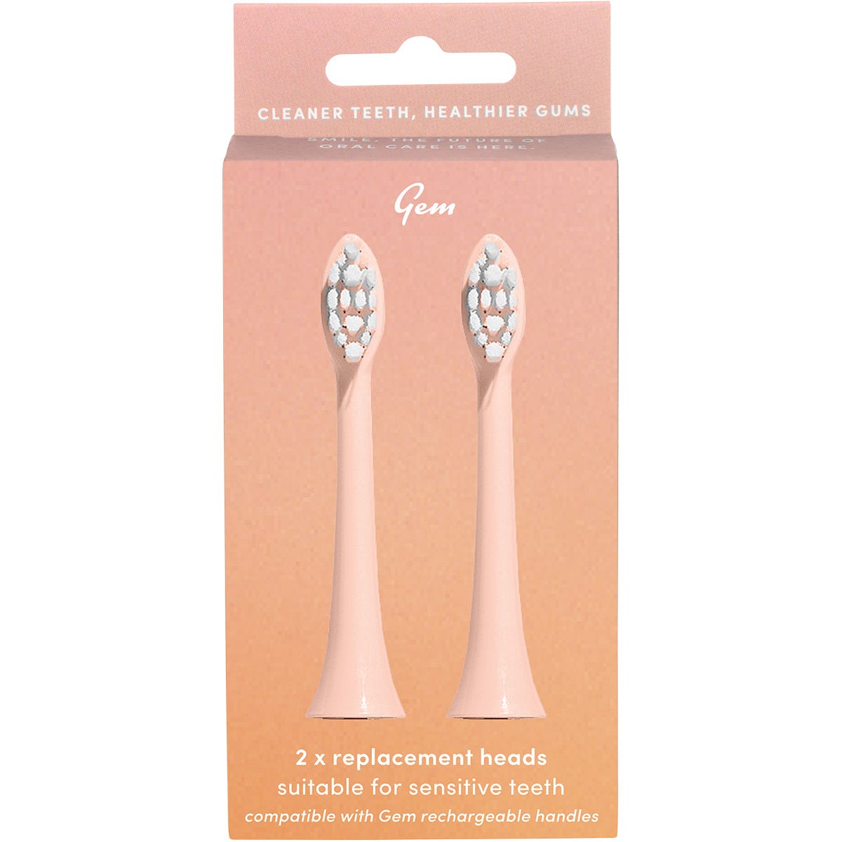 Gem Electric Toothbrush Replacement Heads Watermelon 2 Pack
