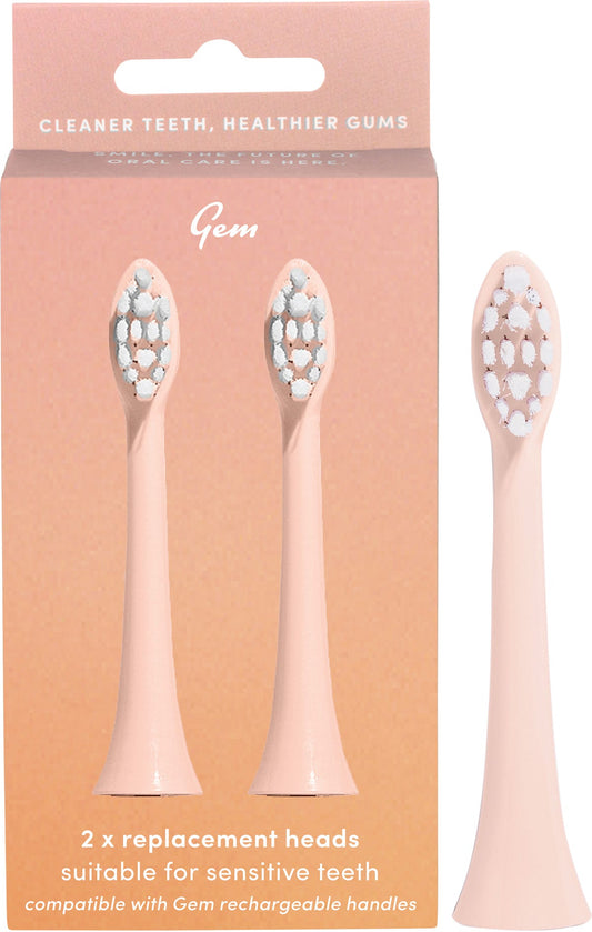Gem Electric Toothbrush Replacement Heads Watermelon 2 Pack