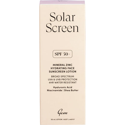 Gem Solar Screen SPF50+ Hydrating Face Sunscreen Lotion 50ml