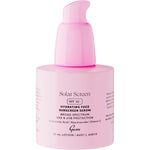 Gem 30ml hydrating face sunscreen serum bottle with a white pump lid and a peach-colored label.
