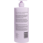 Back of Gem 900ml Vanilla Macadamia Body Wash bottle with ingredients and usage info on a white background.