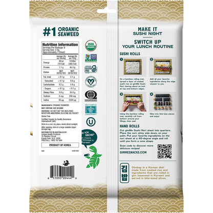 GIMME Roasted Seaweed Sushi Nori 9 Sheets 23g