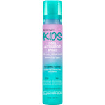 147ml bottle of Giovanni Eco Chic Kids Curl Activator Spray with a purple pump and botanical illustrations.