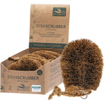 Pack of 5 Go Bamboo dish scrubbers featuring natural plant-fiber bristles and a twisted stainless steel wire handle.