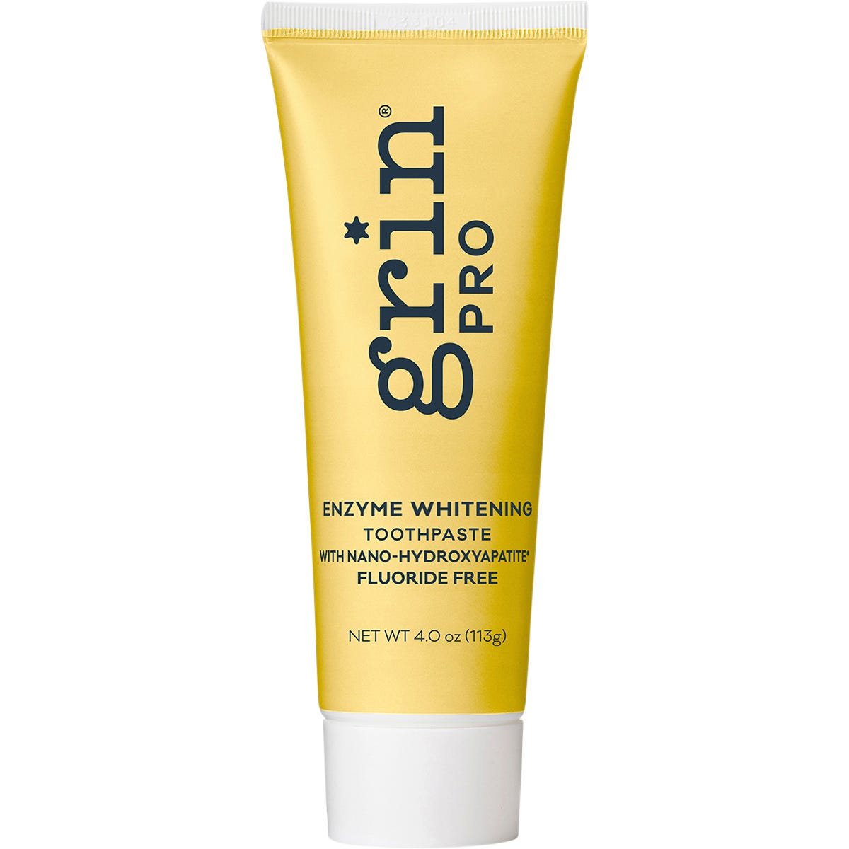 Grin Pro Enzyme Whitening Toothpaste 113g tube with nano-hydroxyapatite and fruit enzymes for natural whitening.