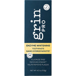 Grin Pro Enzyme Whitening Toothpaste 113g product box featuring natural whitening and enamel protection benefits.