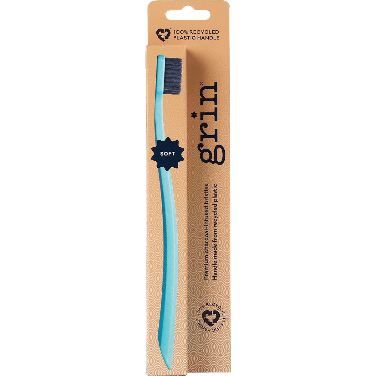 Grin ivory recycled toothbrush with soft mint green bristles against a clean white background.
