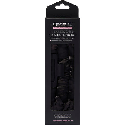 Giovanni Heatless Satin Hair Curling Set Black