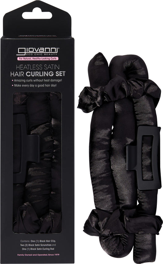 Giovanni Heatless Satin Hair Curling Set Black