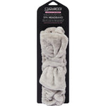 Grey Giovanni multi-purpose spa headband featuring a soft, textured fabric design.
