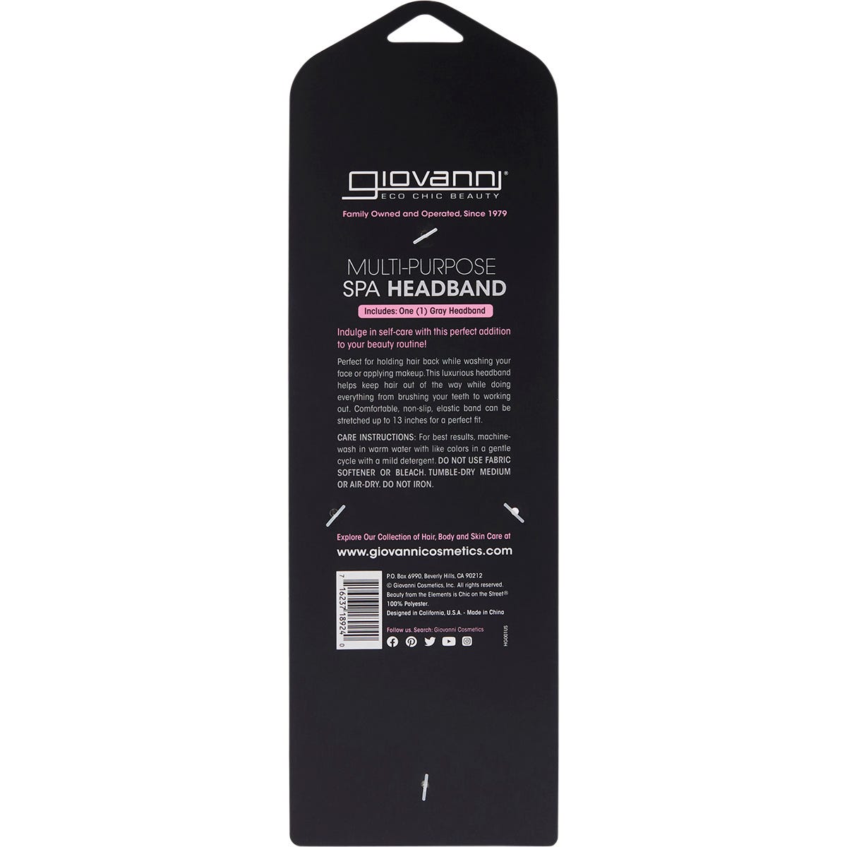 Giovanni SPA Headband Multi-Purpose Grey