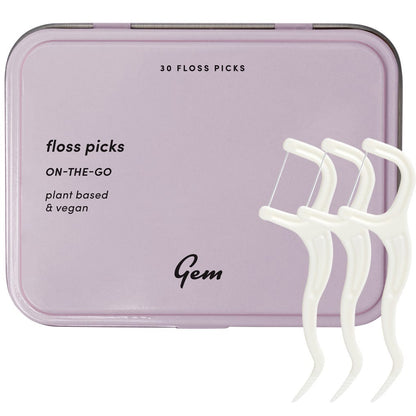 Gem Floss Picks On The Go Tin 30pcs Payless 4 Organics