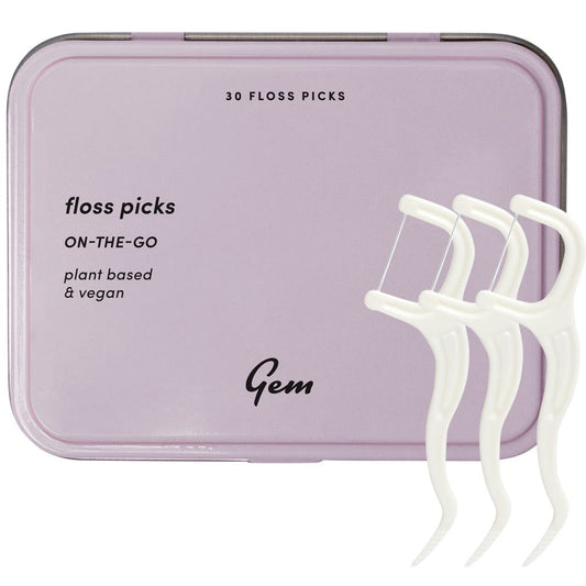 Gem Floss Picks On The Go Tin 30pcs Payless 4 Organics