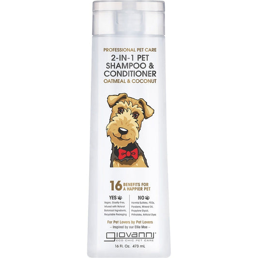 Giovanni 2-in-1 Pet Shampoo & Conditioner Professional Pet CareHeight 37cm X Width 50cm 473ml Payless 4 Organics