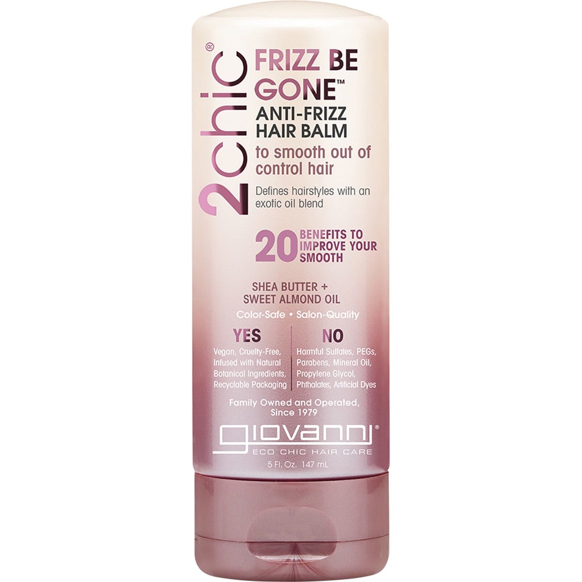 147ml tube of Giovanni 2chic Frizz Be Gone Hair Balm with shea butter and sweet almond oil for frizzy hair.
