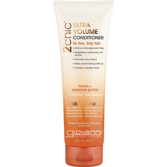 Giovanni Conditioner 2chic Ultra Volume Fine, Limp Hair(Fine, Limp Hair Tangerine & Papaya Butter) 250ml Payless 4 Organics