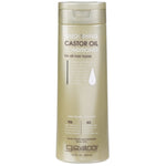 399ml bottle of Giovanni Smoothing Castor Oil Conditioner for all hair types with a white and gold label.
