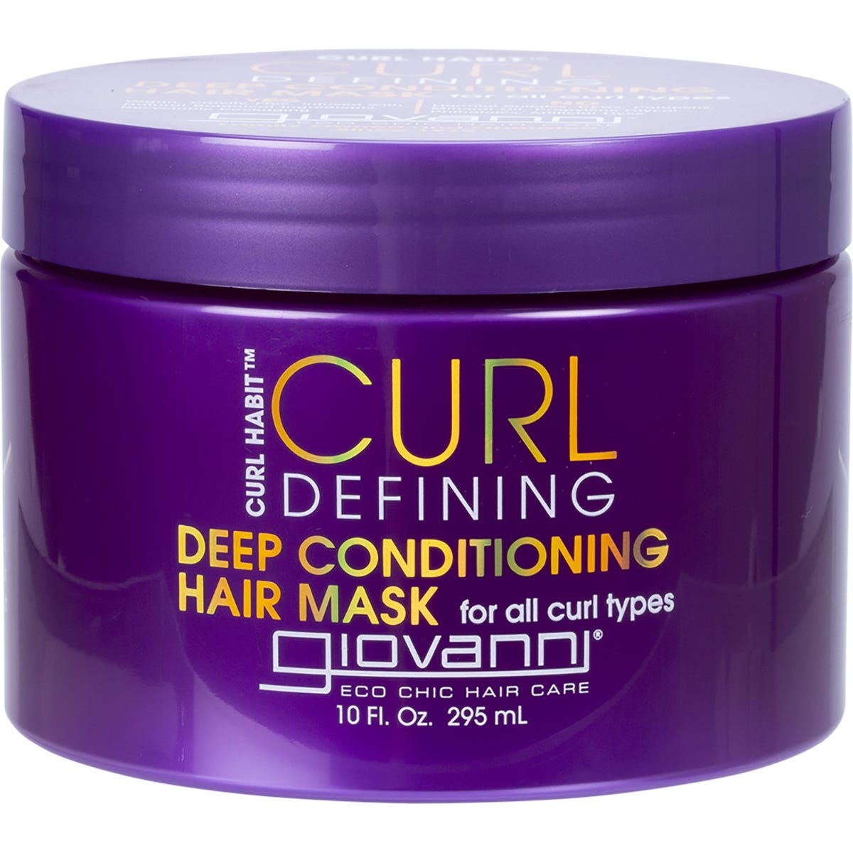 Giovanni Curl Habit Curl Defining Deep Conditioning Hair Mask 295ml tub with purple and white labeling.