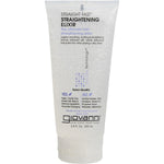 200ml bottle of Giovanni Straight Fast Straightening Elixir, a clear gel for smoothing curls and heat protection.