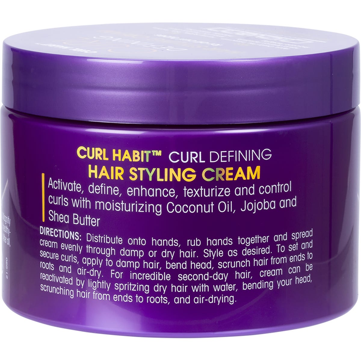295ml bottle of Giovanni Curl Habit Curl Defining Hair Styling Cream shown from the side against a white background.