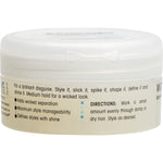 Giovanni Wicked Texture Pomade 57g purple jar shown with its lid open, revealing the silver-flecked styling wax inside.