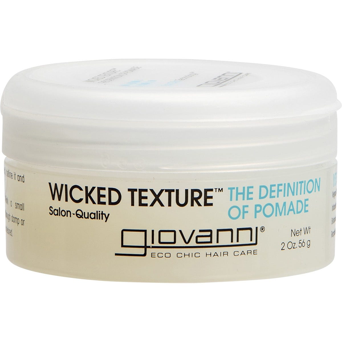 Giovanni Wicked Texture Pomade 57g jar with a purple and white label, featuring a flip-top lid on a white background.