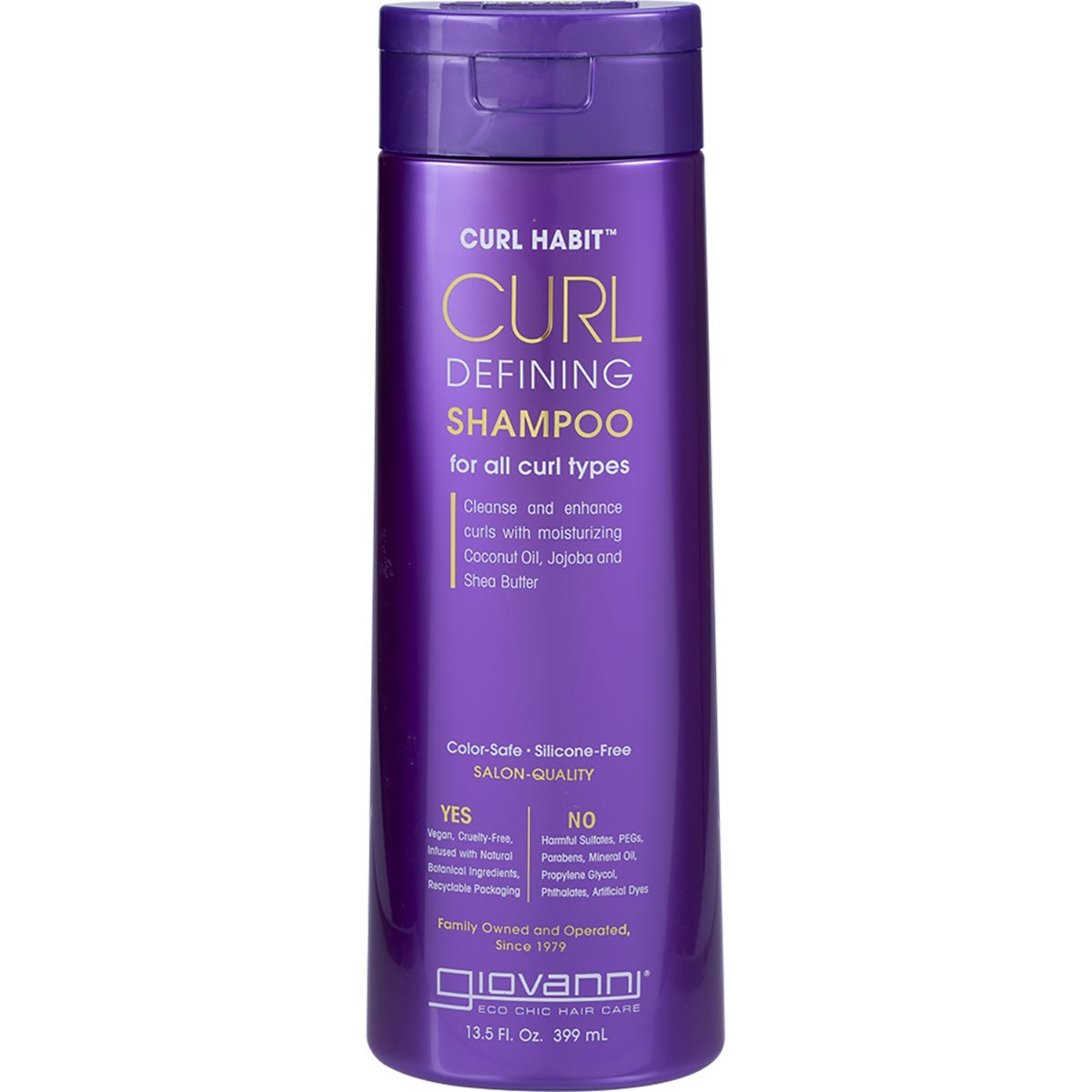 Giovanni Curl Habit Curl Defining Shampoo 399ml bottle with coconut oil and shea butter for curly and textured hair.