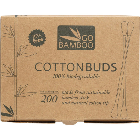 Go Bamboo Cotton Buds 100% Biodegradable 200 Pack Payless 4 Organics