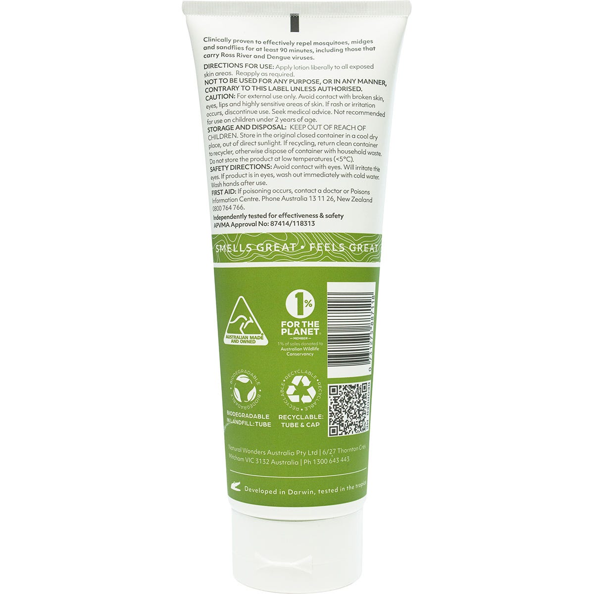 Good Riddance Tropical Insect Repellent 100ml tube with green and white branding on a white background.