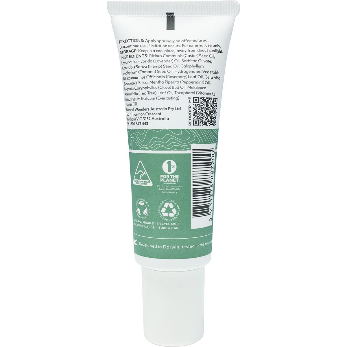 Good Riddance Rescue Balm 30g tube for insect bite relief shown against a white background.