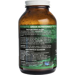 Side view of Green Nutritionals Green Calcium Powder tub showing nutrition facts and usage directions.