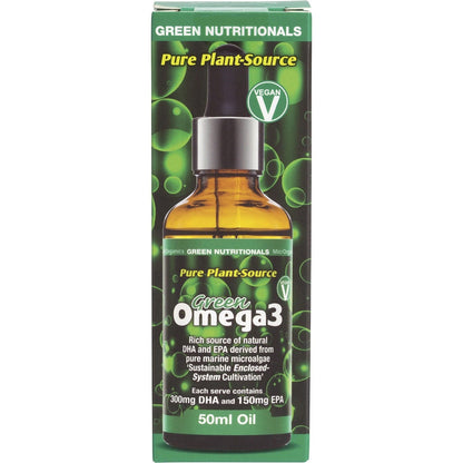 Green Nutritionals Green Omega3 Vegan Drops 300mg DHA+150mg EPA 50ml Payless 4 Organics